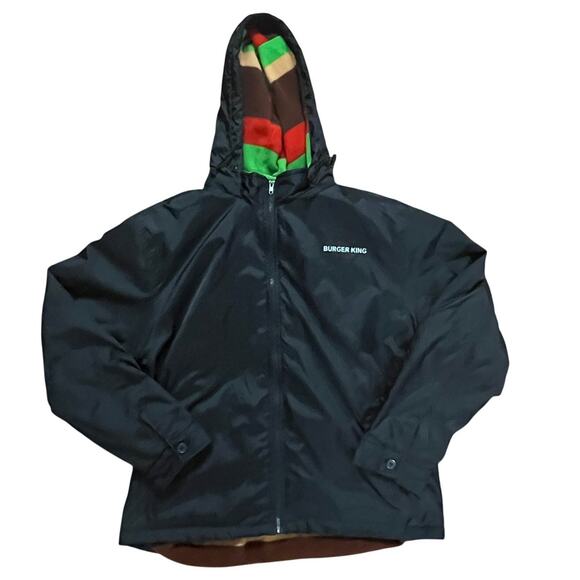 burger king | Jackets & Coats | Burger King Mens Black Nylon